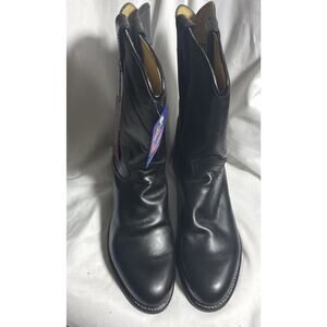 Justin Classic Black Roper Cowboy Boots J Flex Mens Size 9 EE Style 3133 NEW NWT